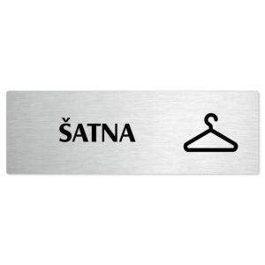 Šatna, 200x66mm, stříbrná popiska 