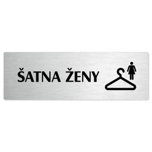 Šatna ženy, 200x66mm, stříbrná popiska 