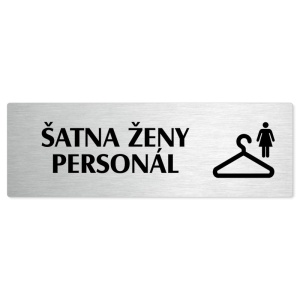 Šatna ženy personál, 200x66mm, stříbrná popiska 