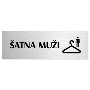 Šatna muži, 200x66mm, stříbrná popiska 