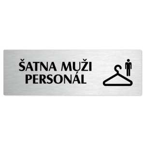 Šatna muži personál, 200x66mm, stříbrná popiska 