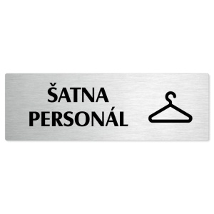 Šatna personál, 200x66mm, stříbrná popiska 