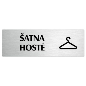 Šatna hosté, 200x66mm, stříbrná popiska 