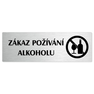 Zákaz alkoholu, stříbrná popiska na dveře