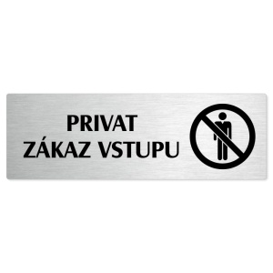 Privat, stříbrná popiska na dveře