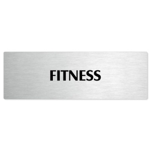 Fitness, stříbrná popiska na dveře