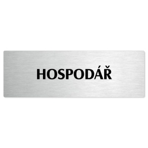 Hospodář, stříbrná popiska na dveře