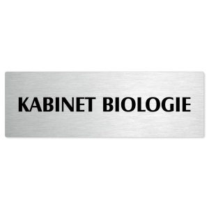 Kabinet biologie, stříbrná popiska na dveře