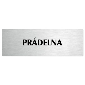 Prádelna, stříbrná popiska na dveře