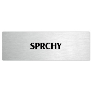 Sprchy, stříbrná popiska na dveře