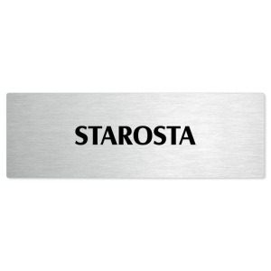 Starosta, stříbrná popiska na dveře