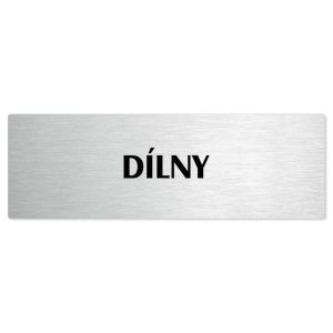 Dílny, 240x79mm, stříbrná popiska 