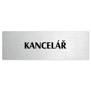 Kancelář, stříbrná popiska na dveře