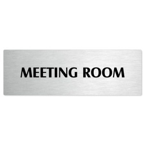 Meeting room, 240x79mm, stříbrná popiska 