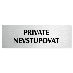 Private, stříbrná popiska na dveře