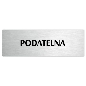 Podatelna, 200x66mm, stříbrná popiska 