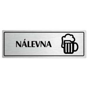Nálevna, 200x66mm, stříbrná popiska s rámečkem