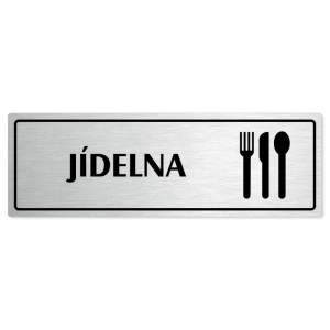 Jídelna, 240x79mm, stříbrná popiska s rámečkem