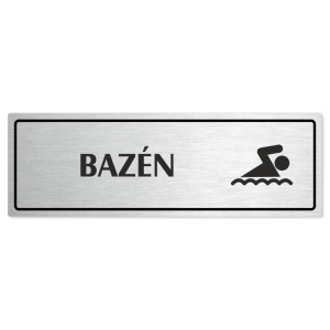Bazén, 240x79mm, stříbrná popiska s rámečkem