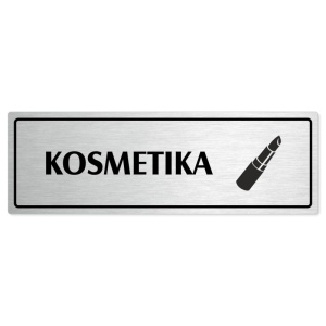 Kosmetika, 200x66mm, stříbrná popiska s rámečkem