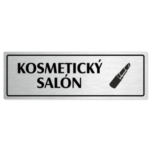Kosmetický salón, 200x66mm, stříbrná popiska s rámečkem