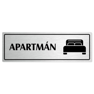 Apartmán, 200x66mm, stříbrná popiska s rámečkem