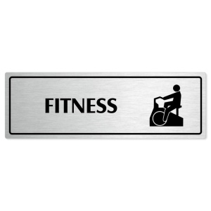 Fitness, 200x66mm, stříbrná popiska s rámečkem