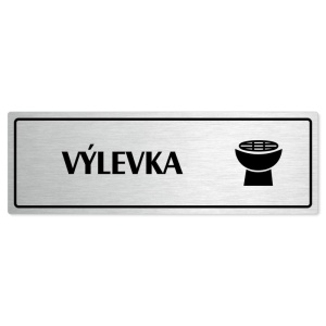 Výlevka, 240x79mm, stříbrná popiska s rámečkem