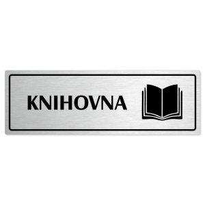 Knihovna, 200x66mm, stříbrná popiska s rámečkem
