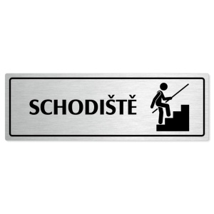 Schodiště, 240x79mm, stříbrná popiska s rámečkem