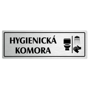 Hygienická komora, 200x66mm, stříbrná popiska s rámečkem