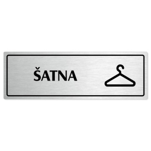 Šatna, 200x66mm, stříbrná popiska s rámečkem