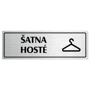 Šatna hosté, 200x66mm, stříbrná popiska s rámečkem