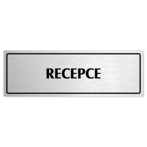 Recepce, 200x66mm, stříbrná popiska s rámečkem