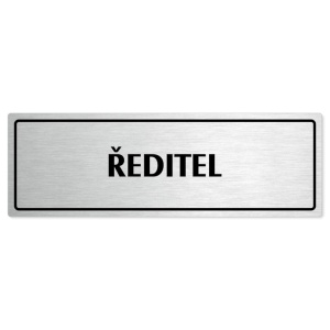 Ředitel, 200x66mm, stříbrná popiska s rámečkem