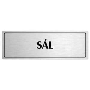Sál, 200x66mm, stříbrná popiska s rámečkem