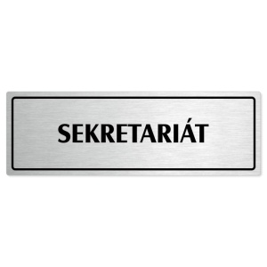 Sekretariát, 240x79mm, stříbrná popiska s rámečkem