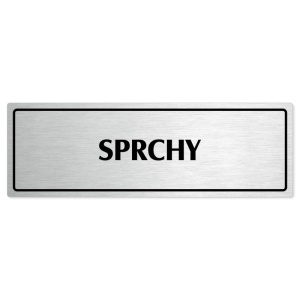 Sprchy, 240x79mm, stříbrná popiska s rámečkem