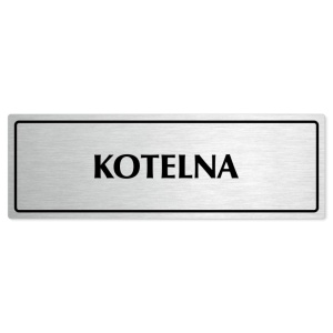 Kotelna, 240x79mm, stříbrná popiska s rámečkem