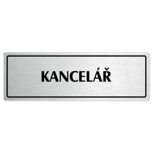 Kancelář, 240x79mm, stříbrná popiska s rámečkem