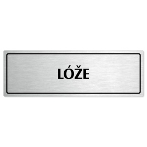 Lóže, 240x79mm, stříbrná popiska s rámečkem