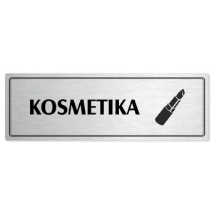 Kosmetika, 200x66mm, stříbrná popiska s dvojtým rámečkem