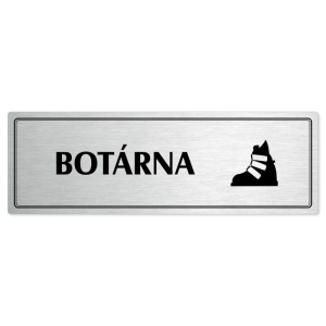 Botárna, 200x66mm, stříbrná popiska s dvojtým rámečkem