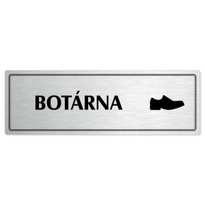 Botárna, 200x66mm, stříbrná popiska s dvojtým rámečkem