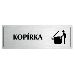 Kopírka, 200x66mm, stříbrná popiska s dvojtým rámečkem