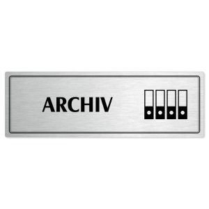 Archiv, 200x66mm, stříbrná popiska s dvojtým rámečkem