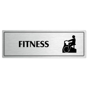 Fitness, 200x66mm, stříbrná popiska s dvojtým rámečkem