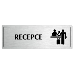 Recepce, 200x66mm, stříbrná popiska s dvojtým rámečkem
