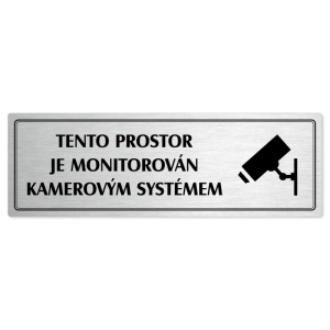 Kamera, 200x66mm, stříbrná popiska s dvojtým rámečkem