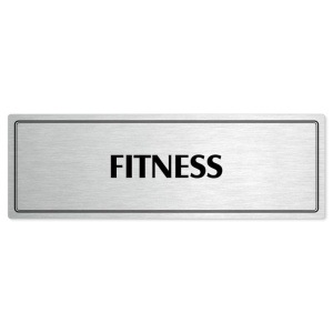 Fitness, 200x66mm, stříbrná popiska s dvojtým rámečkem